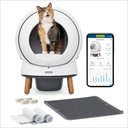 PetSafe ScoopFree SmartSpin Self-Cleaning Cat Litter Box Bundle, White