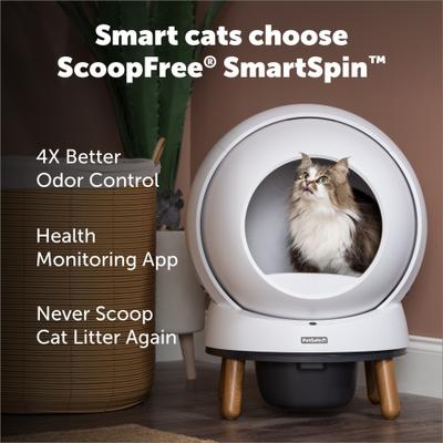 Show full view: PetSafe ScoopFree SmartSpin Self-Cleaning Cat Litter Box, White slide 2 of 9