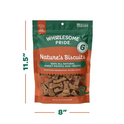 Show full view: Wholesome Pride Pet Treats Nature's Biscuits Sweet Potato Mini Dog Crunchy Treats, 16-oz bag slide 8 of 11