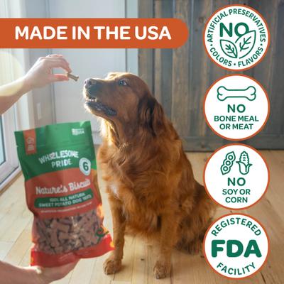 Show full view: Wholesome Pride Pet Treats Nature's Biscuits Sweet Potato Mini Dog Crunchy Treats, 16-oz bag slide 5 of 11