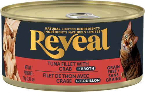 Show full view: Reveal Tuna with Crab in Broth + Tuna Fillet with Shrimp in Broth Flavored Wet Cat Food slide 2 of 9