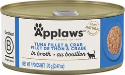 Applaws Tuna Fillet with Crab in Broth Wet Cat Food, 2.47-oz can, case of 24 slide 2 of 6