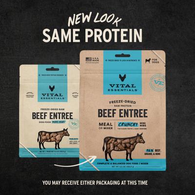 Show full view: Vital Essentials Freeze-Dried Raw Beef Entree & Mixer Dog Food Crunchy Mini Nibs, 5.5-oz bag slide 4 of 12
