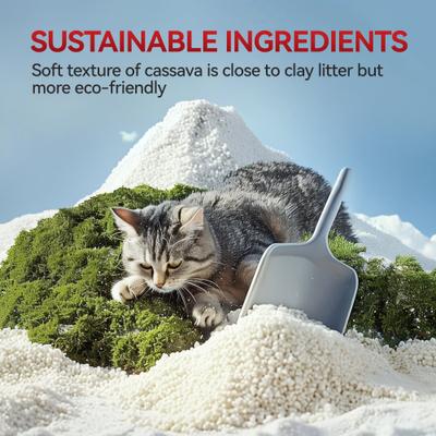 Show full view: allforpaws Swiftpurr Clump-Lock Natural Unscented Litter Clumping Cassava Grain Cat Litter, 4.5-kg bag slide 3 of 10