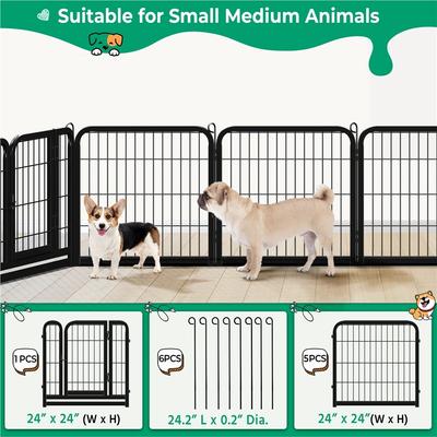Show full view: Yaheetech Metal Dog Playpen, 6-Panel, 24-in slide 4 of 7