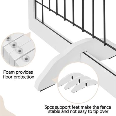 Show full view: Yaheetech 6-Panel Foldable Wire Dog Gate, White, 32-in H slide 6 of 7