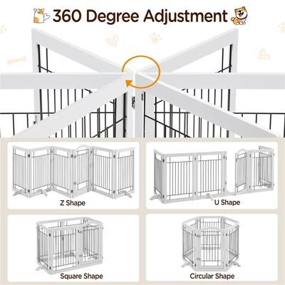 Show full view: Yaheetech 6-Panel Foldable Wire Dog Gate, White, 32-in H slide 5 of 7