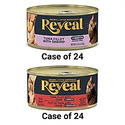 Reveal Tuna with Crab in Broth + Tuna Fillet with Shrimp in Broth Flavored Wet Cat Food