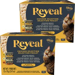 Reveal Natural Grain-Free Variety of Chicken in Broth Flavored Wet Cat Food, 2.47-oz can, bundle of 24 