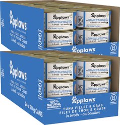 Applaws Tuna Fillet with Crab in Broth Wet Cat Food, 2.47-oz can, bundle of 48 