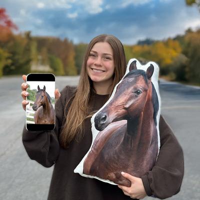 Show full view: All About Vibe 3D Personalized Horse Shaped Pillow, 16-in slide 2 of 8