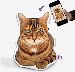 All About Vibe 3D Personalized Cat Shaped Pillow, 16-in