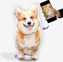 All About Vibe 3D Personalized Dog Shaped Pillow, 16-in