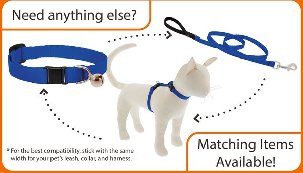 Show full view: LupinePet Basic Nylon Breakaway Buckle Safety Cat Collar, One Size: 8-12 in neck, 1/2-in wide, Black slide 3 of 5