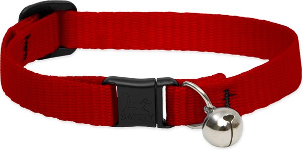LupinePet Basic Nylon Breakaway Buckle Safety Cat Collar with Bell, One Size: 8-12 in neck, 1/2-in wide