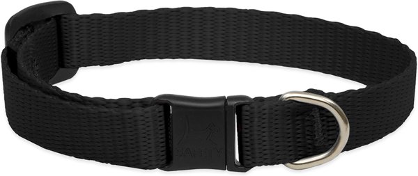 Show full view: LupinePet Basic Nylon Breakaway Buckle Safety Cat Collar, One Size: 8-12 in neck, 1/2-in wide, Black slide 1 of 5