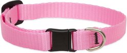 LupinePet Basic Nylon Breakaway Buckle Safety Cat Collar, One Size: 8-12 in neck, 1/2-in wide, Pink