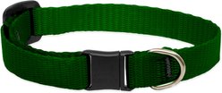 LupinePet Basic Nylon Breakaway Buckle Safety Cat Collar, One Size: 8-12 in neck, 1/2-in wide, Green