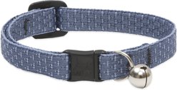 LupinePet Polyester Eco Breakaway Buckle Safety Cat Collar with Bell, One Size: 8-12 in neck, 1/2-in wide, Mountain Lake