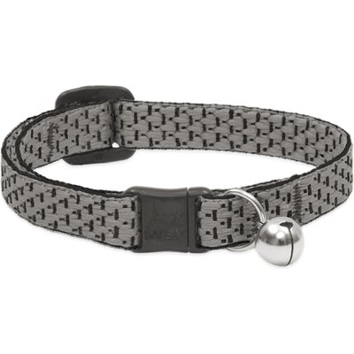 LupinePet LupinePet Polyester Eco Breakaway Buckle Safety Cat Collar with Bell, One Size: 8-12 in neck, 1/2-in wide, Granite