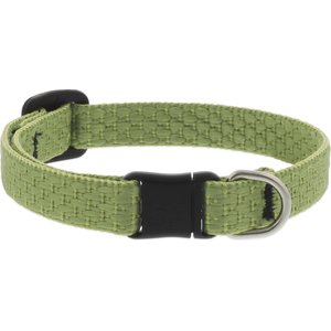 LupinePet Polyester Eco Breakaway Buckle Safety Cat Collar, One Size: 8-12 in neck, 1/2-in wide, Moss