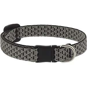 LupinePet Polyester Eco Breakaway Buckle Safety Cat Collar, One Size: 8-12 in neck, 1/2-in wide, Granite