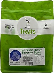 Healthy Dogma Tiny Peanut Butter & Blueberry Bones Dog Treats, 6-oz bag
