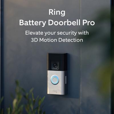 Show full view: Ring Battery Doorbell Pro WiFi Pet Camera, Satin Nickel slide 2 of 10