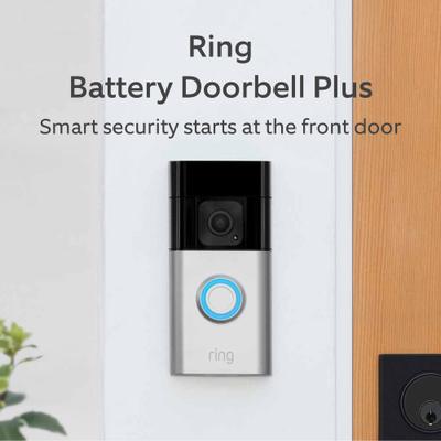Show full view: Ring Battery Doorbell Plus WiFi Pet Camera, Satin Nickel slide 2 of 10