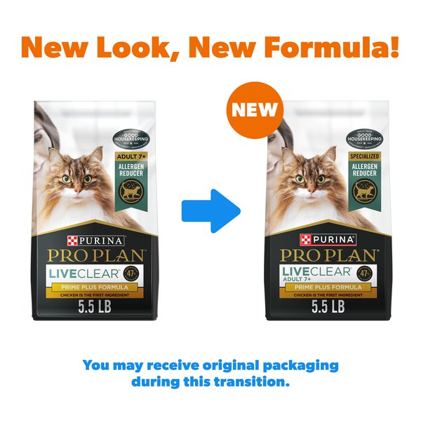Purina Pro Plan LIVECLEAR Adult 7+ Prime Plus Longer Life Formula Dry Cat Food