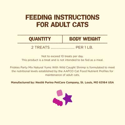 Show full view: Friskies Party Mix Natural Yums Wild Shrimp Flavor Crunchy Cat Treats, 6-oz bag slide 9 of 11
