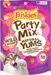 Friskies Party Mix Natural Yums Wild Shrimp Flavor Crunchy Cat Treats, 6-oz bag