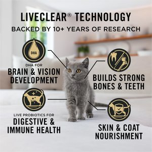 Purina Pro Plan LiveClear Kitten Chicken & Rice Formula Dry Cat Food, 5.5-lb bag