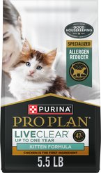 Purina Pro Plan LiveClear Kitten Chicken & Rice Formula Dry Cat Food, 5.5-lb bag
