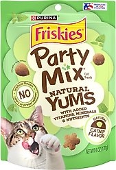 Friskies Party Mix Natural Yums Catnip Flavor Cat Treats, 6-oz bag