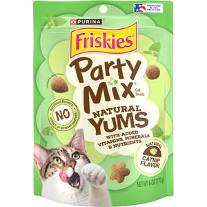 Friskies Party Mix Natural Yums Catnip Flavor Cat Treats, 6-oz bag