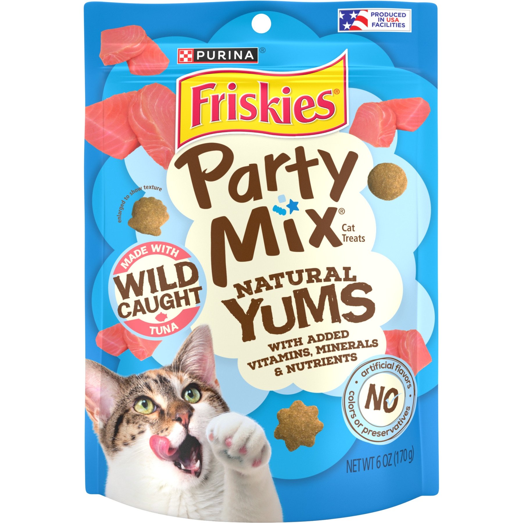 Friskies Party Mix Natural Yums with Real Tuna Cat Treats, 6-oz bag