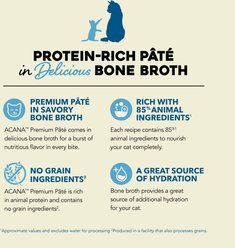 ACANA Premium Variety Pack Salmon, Chicken & Tuna Pate in Bone Broth Wet Cat Food, 3-oz can, case of 12 slide 2 of 7