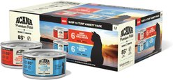 ACANA Premium Variety Pack Surf & Turf Beef Chicken & Tuna Pate in Bone Broth Wet Cat Food, 3-oz can, case of 12