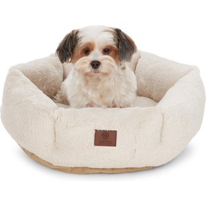 American Kennel Club Donut Bolster Dog Bed, Tan, 20-in