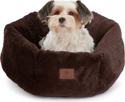 American Kennel Club Donut Bolster Dog Bed, Brown, 20-in