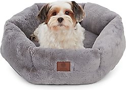 American Kennel Club Donut Bolster Dog Bed, Gray, 20-in
