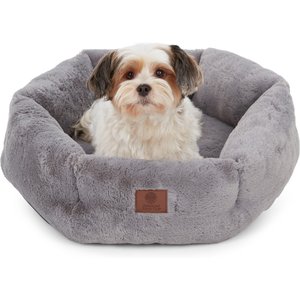 American Kennel Club Donut Bolster Dog Bed, Gray, 20-in