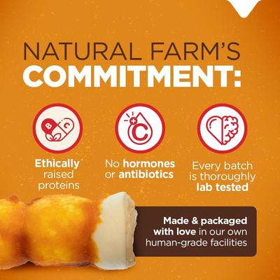 Show full view: Natural Farm 5 to 6-inch Cheek Roll Chicken Flavor Dog Chews, 4 count slide 6 of 7