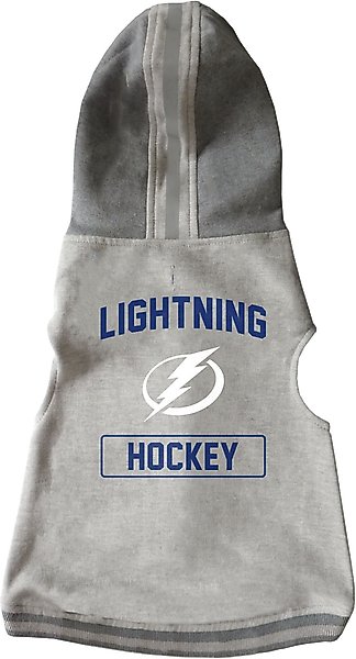 Show full view: Littlearth NHL Dog & Cat Hooded Crewneck Sweater, X-Small, Tampa Bay Lightning slide 1 of 6