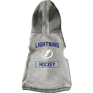 Littlearth NHL Dog & Cat Hooded Crewneck Sweater, X-Small, Tampa Bay Lightning