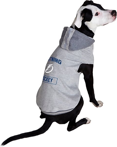 Show full view: Littlearth NHL Dog & Cat Hooded Crewneck Sweater, X-Small, Tampa Bay Lightning slide 4 of 6