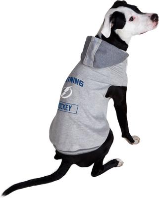 Show full view: Littlearth NHL Dog & Cat Hooded Crewneck Sweater, Small, Tampa Bay Lightning slide 4 of 6