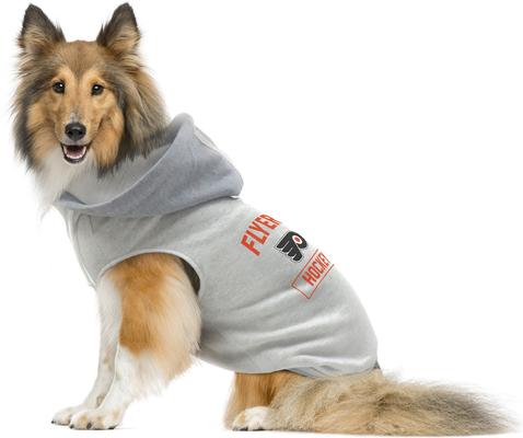 Show full view: Littlearth NHL Dog & Cat Hooded Crewneck Sweater, X-Small, Philadelphia Flyers slide 3 of 5