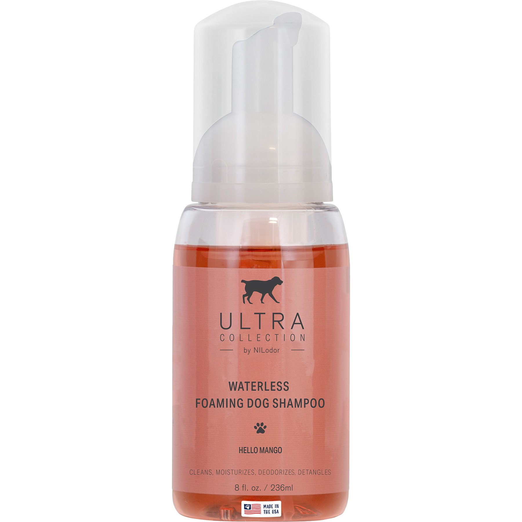 Ultra Collection Mango & Pomegranate Waterless Foaming Dog Shampoo, 8-fl oz bottle